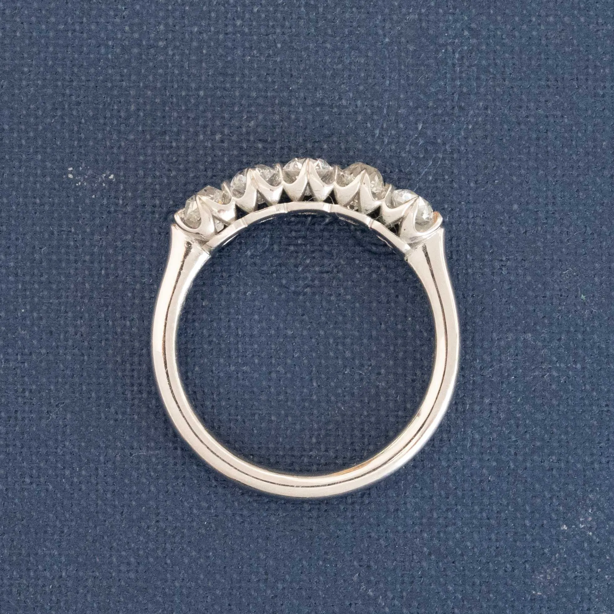 1.08ctw Old Mine Cut Diamond 5-StoneHalf-Hoop Band