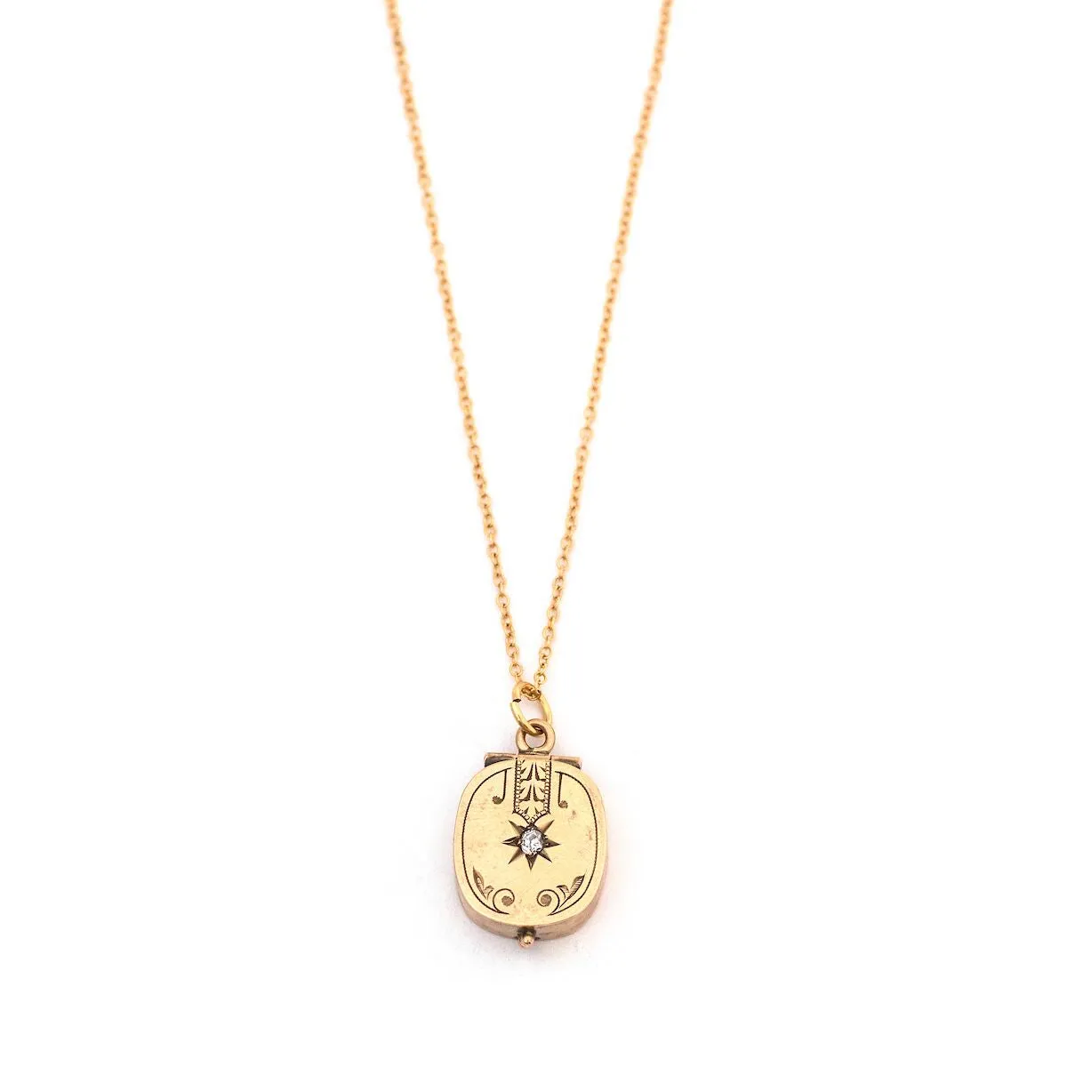 10K Diamond Starburst Locket