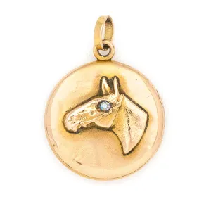 10K Gold Horse's Eye Antique Locket