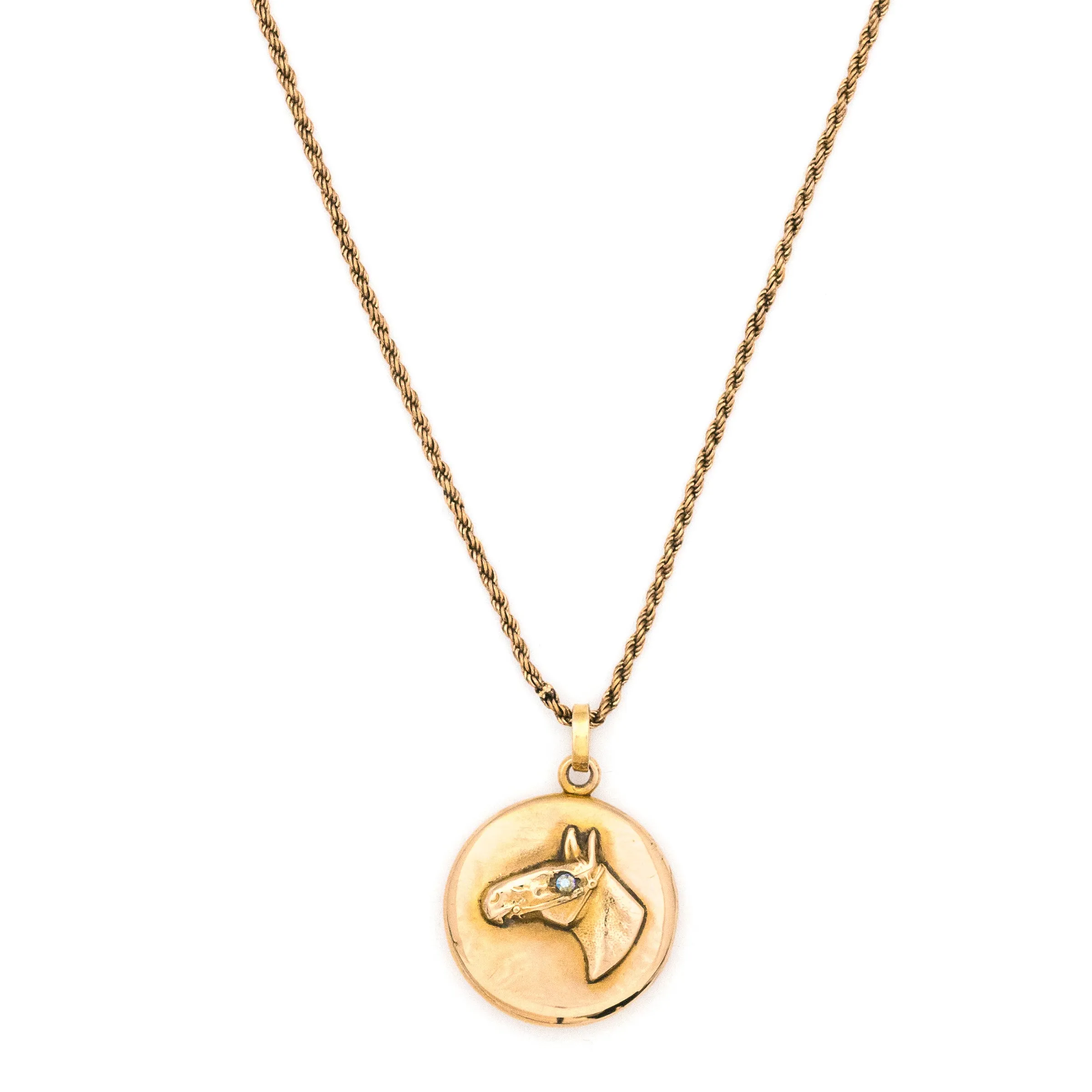 10K Gold Horse's Eye Antique Locket