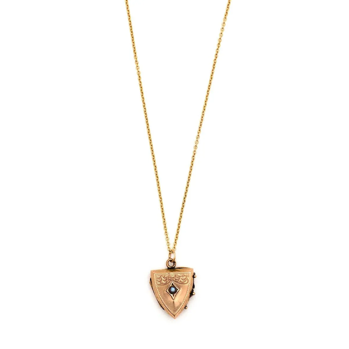 10K Pearl Shield Locket