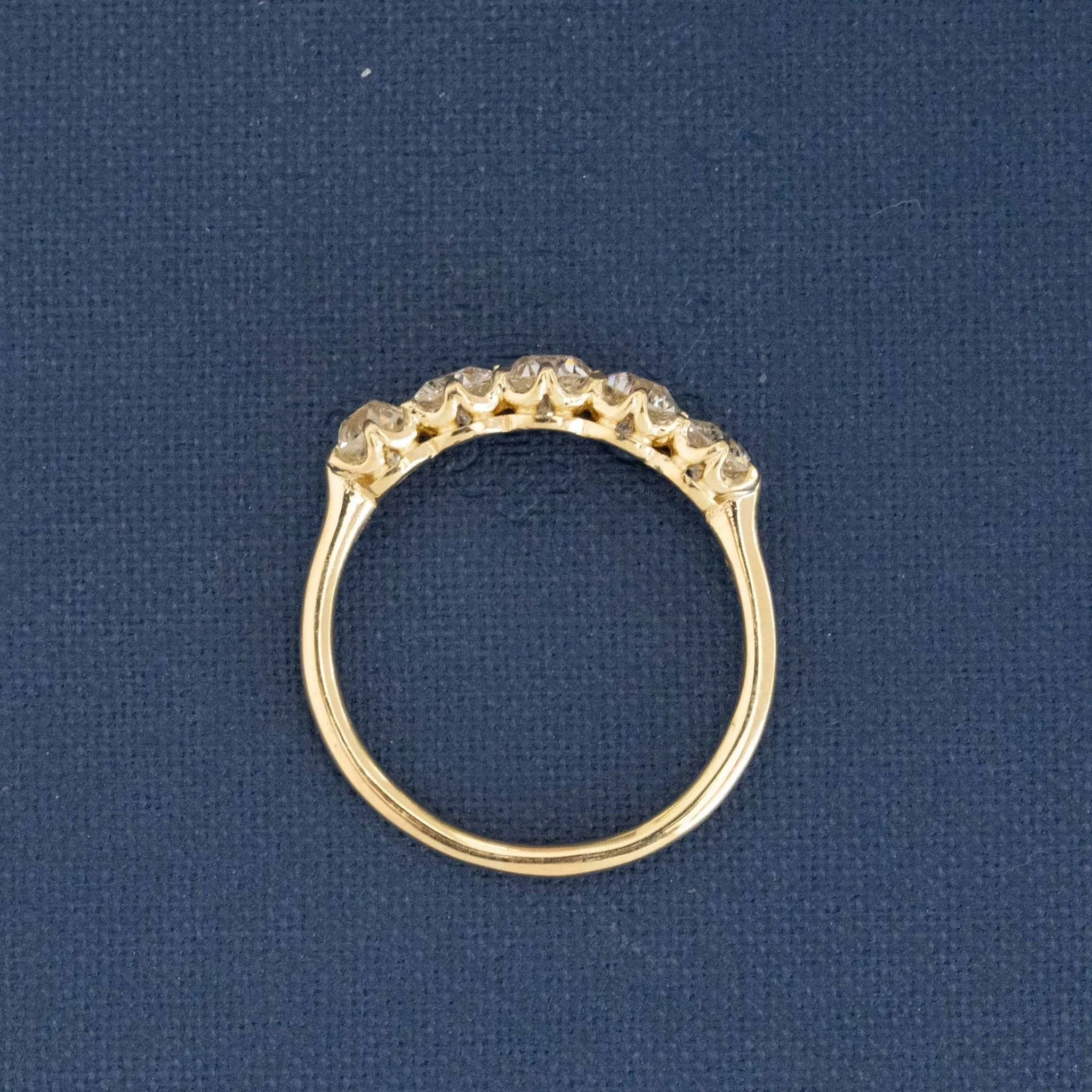 1.44ctw Old European Cut Diamond 5-Stone Half-Hoop Band