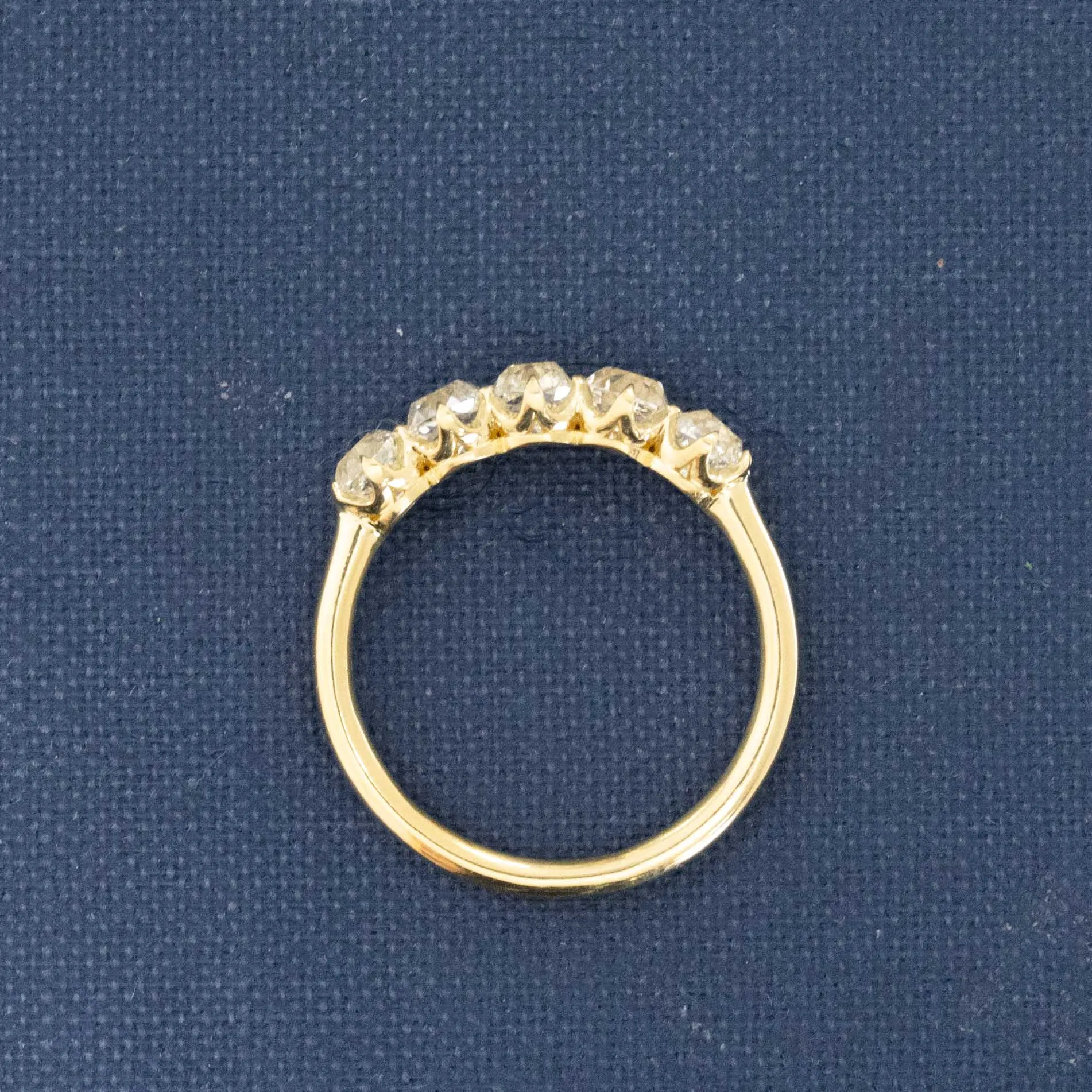 1.44ctw Old Mine Cut Diamond 5-Stone Band