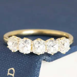 1.44ctw Old Mine Cut Diamond 5-Stone Band