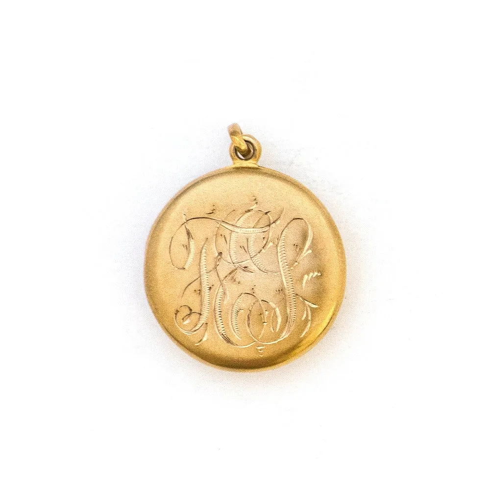 14K Gold, Pearl & Ruby Antique Locket
