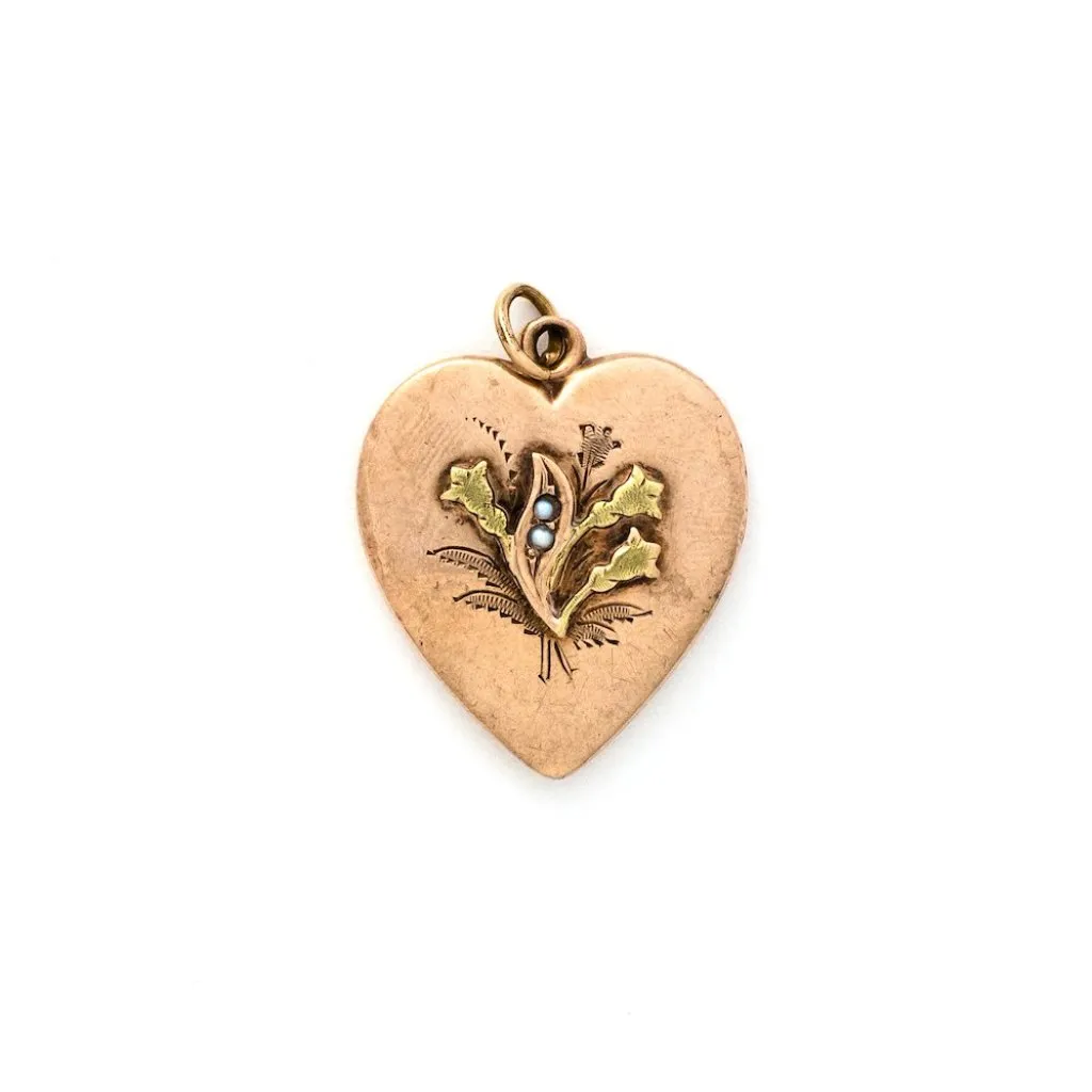 14K Petal and Pearl Pendant