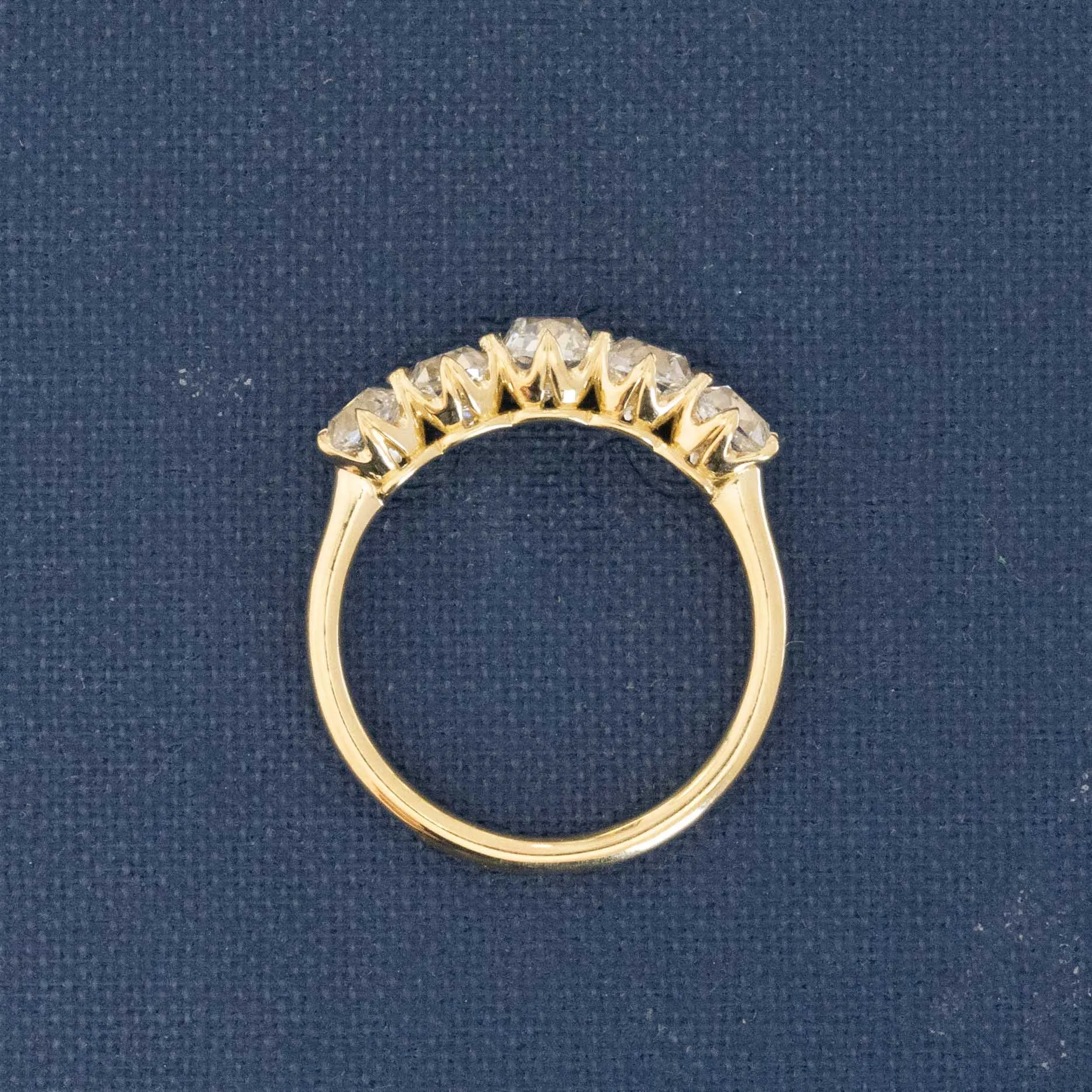 1.60ctw Old Mine Cut Diamond 5-Stone Band