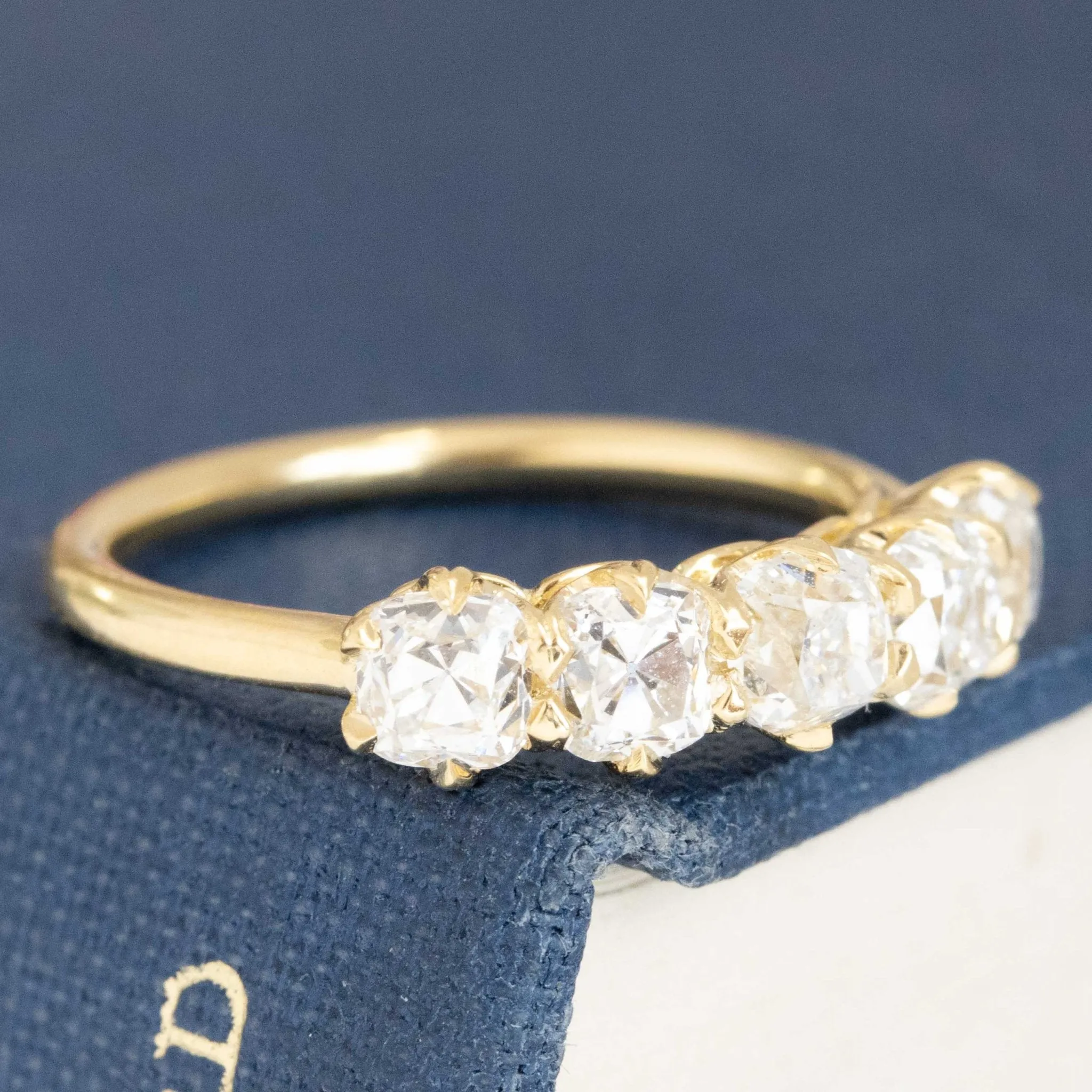 1.60ctw Old Mine Cut Diamond 5-Stone Band
