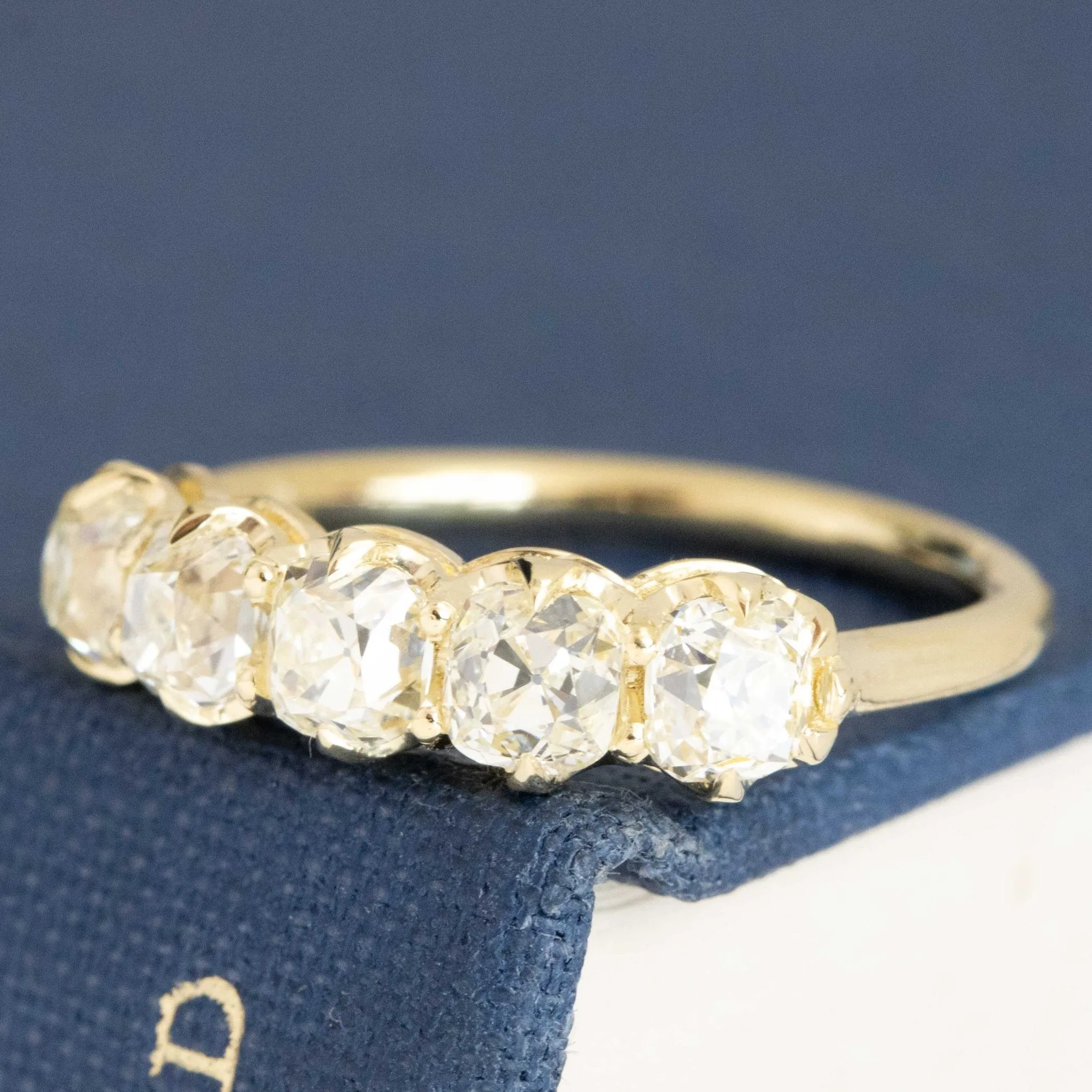 1.68ctw Old Mine Cut Diamond 5-Stone Band