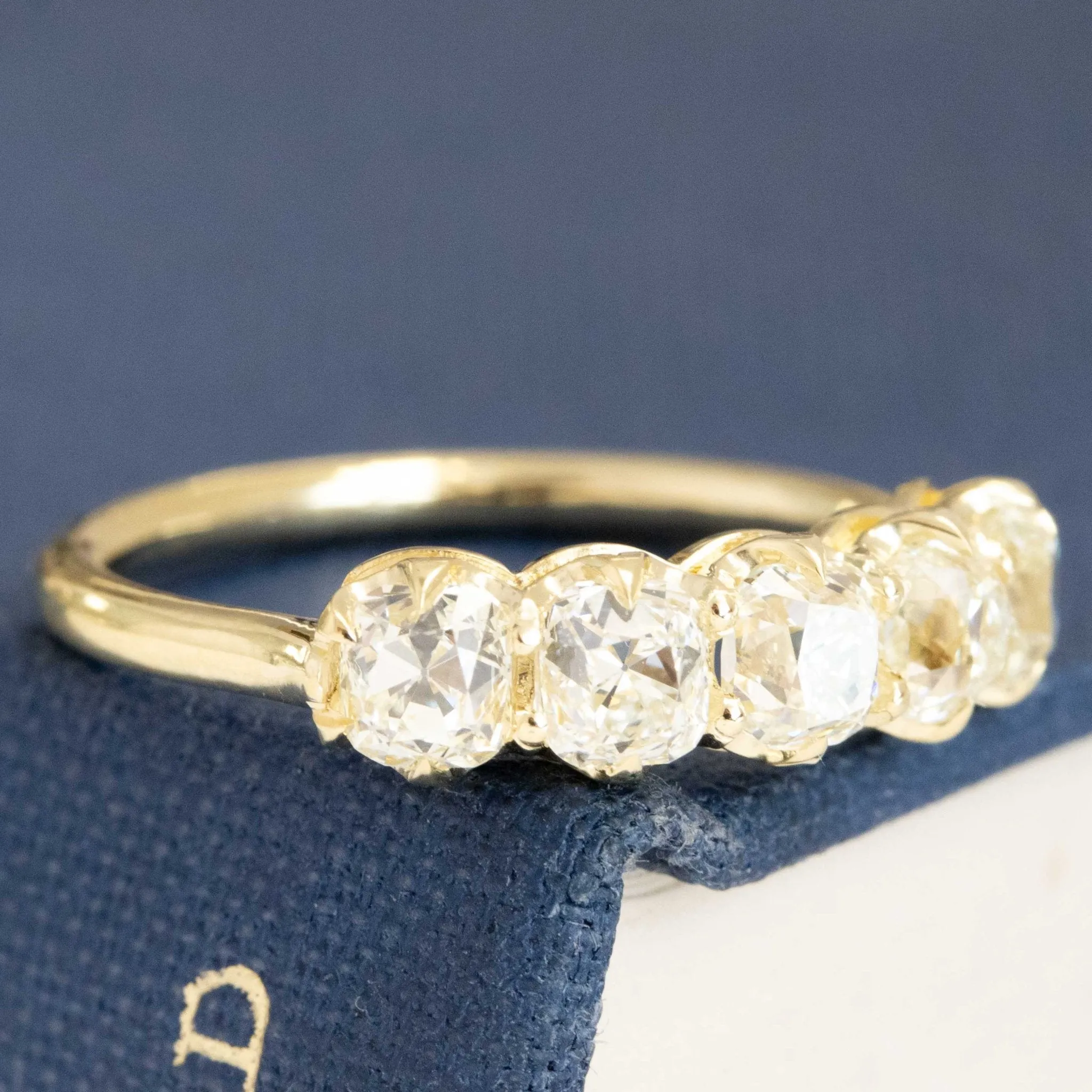 1.68ctw Old Mine Cut Diamond 5-Stone Band