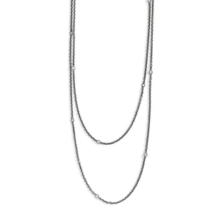 18 Stone Victorian Gunmetal Cable Chain