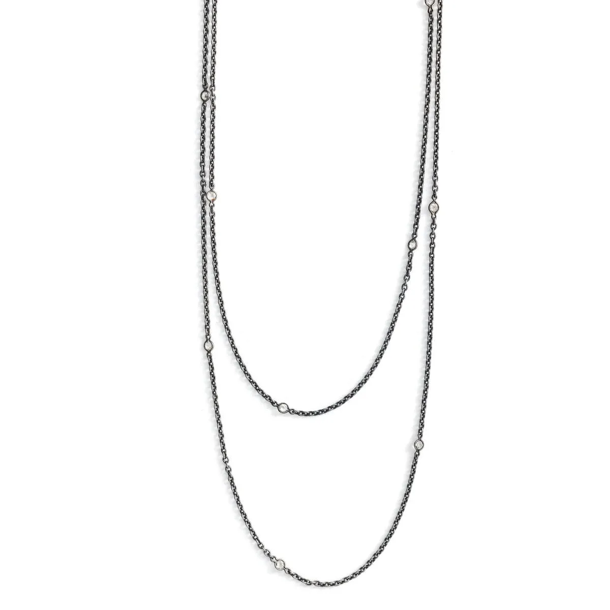 18 Stone Victorian Gunmetal Cable Chain