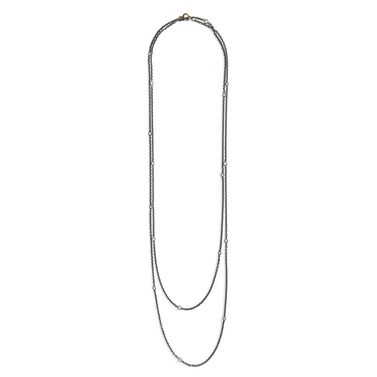 18 Stone Victorian Gunmetal Cable Chain