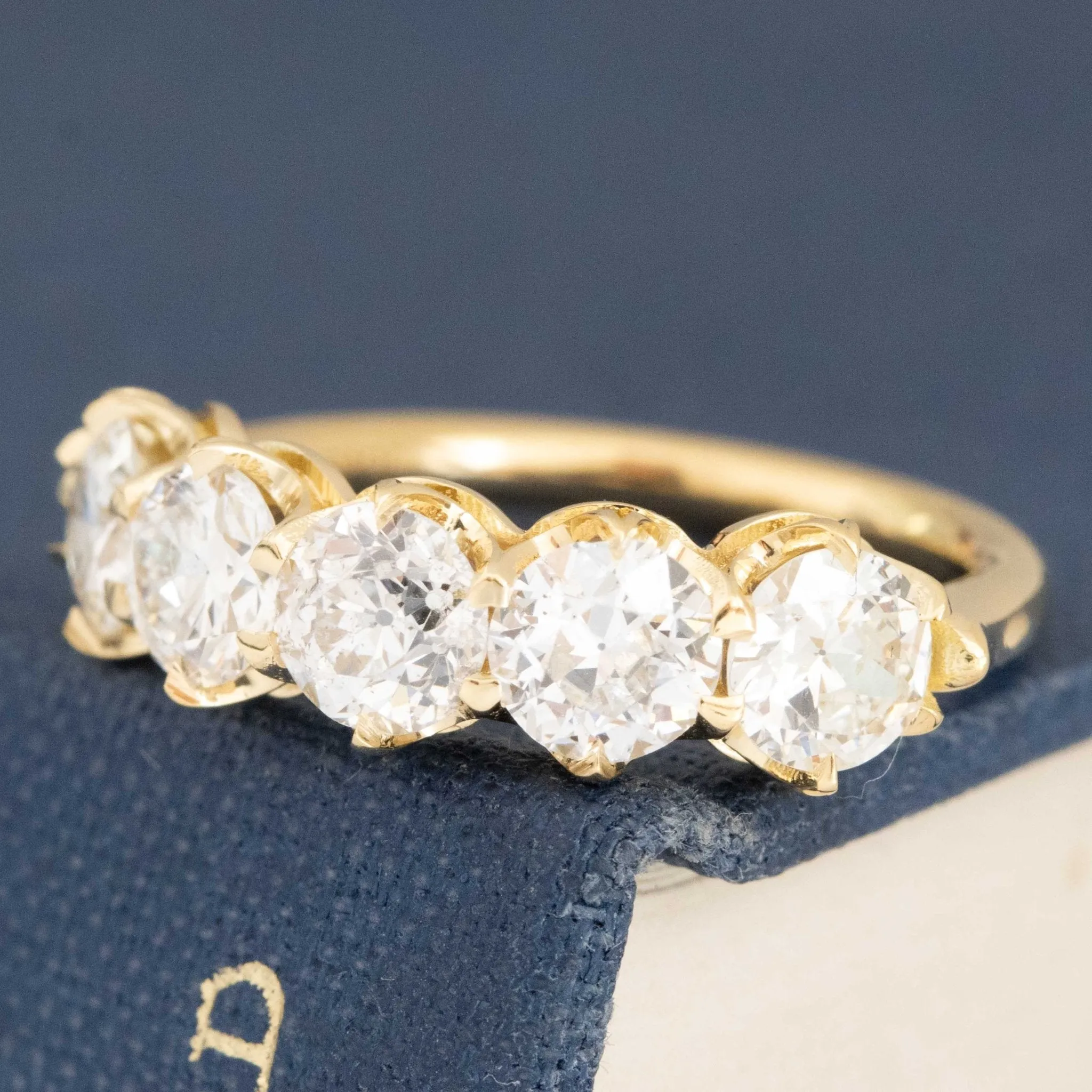 1.83ctw Old European Cut Diamond 5-Stone Band