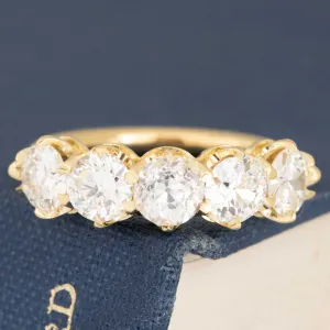 1.83ctw Old European Cut Diamond 5-Stone Band