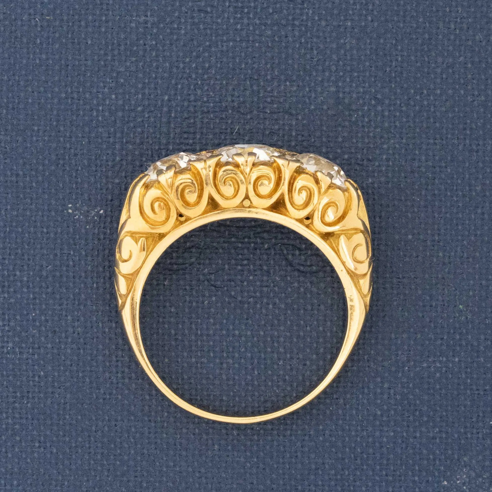 2.34ctw Victorian Revival Old European Cut Diamond Trilogy Ring