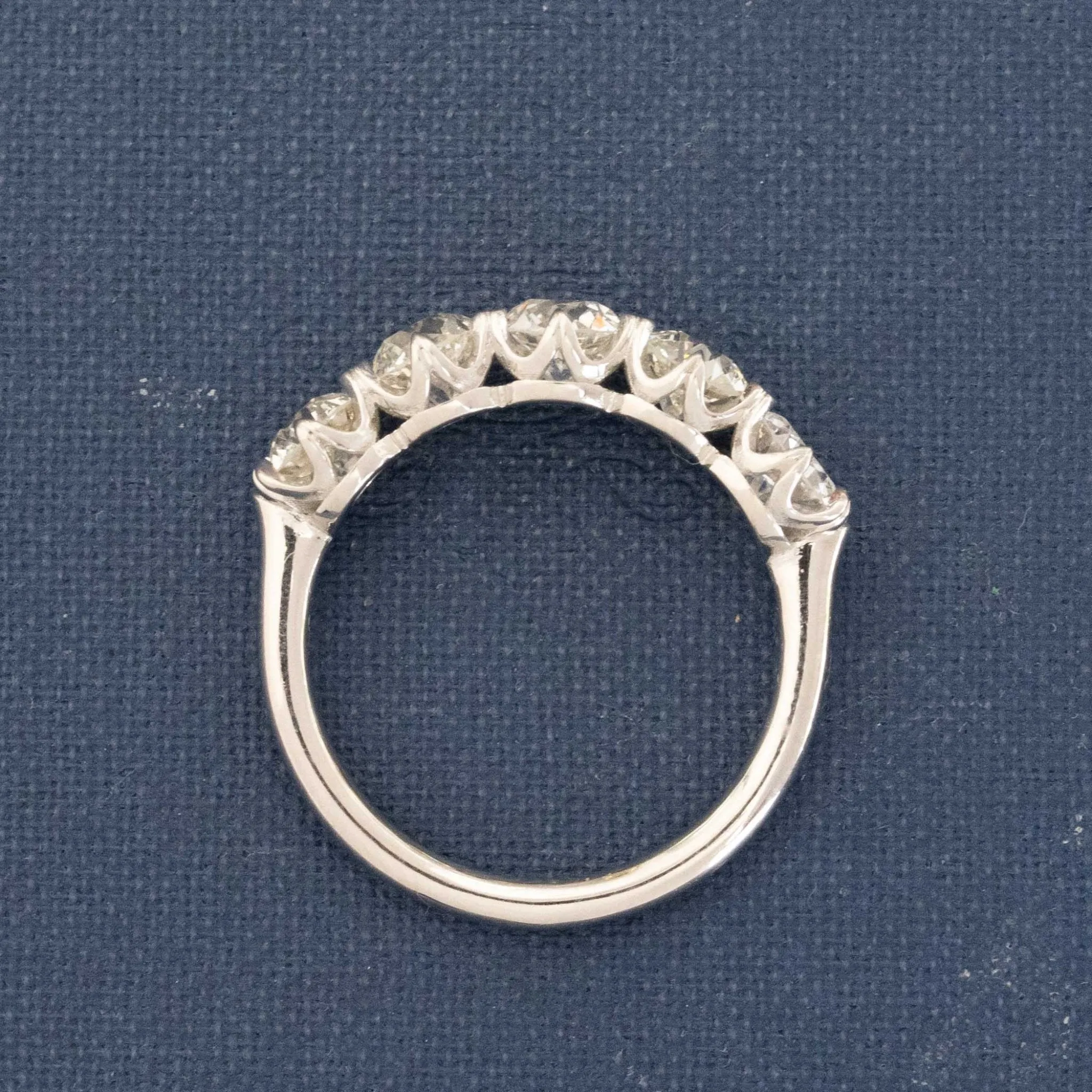 2.52ctw Old European Cut Diamond 5-Stone Half-Hoop Band