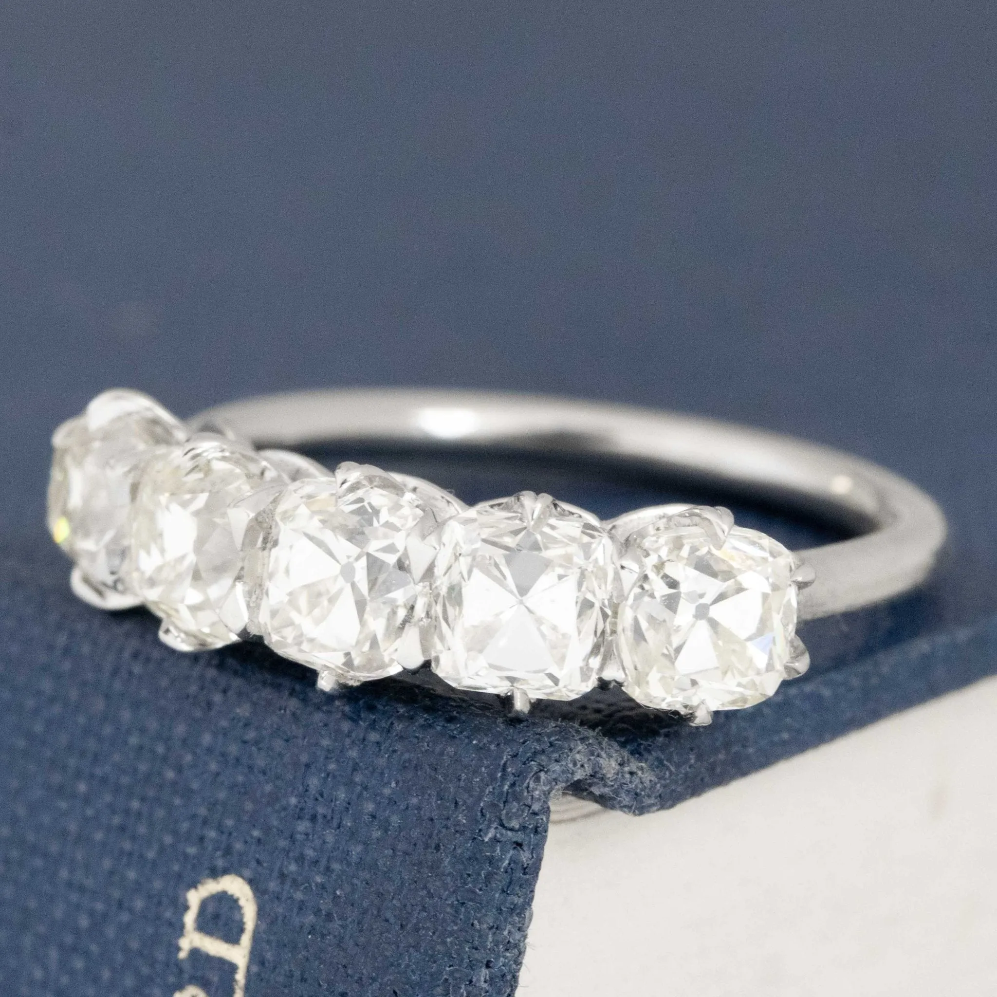2.65ctw Old Mine Cut Diamond 5-Stone Band