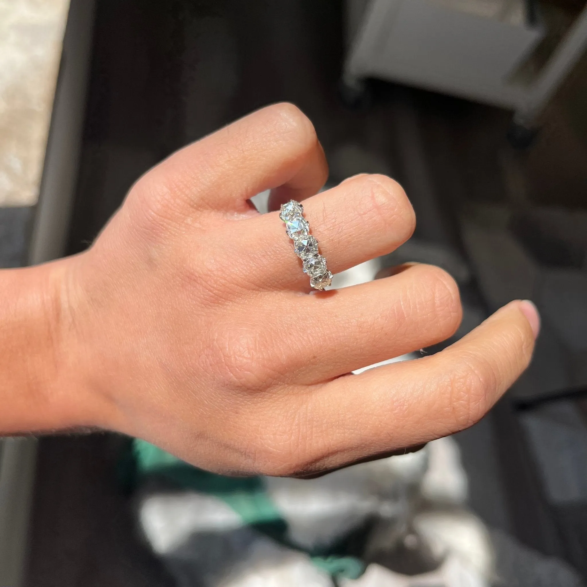 2.65ctw Old Mine Cut Diamond 5-Stone Band