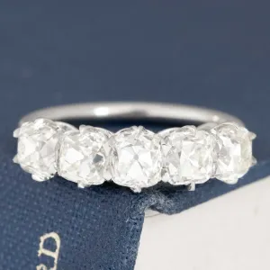 2.65ctw Old Mine Cut Diamond 5-Stone Band