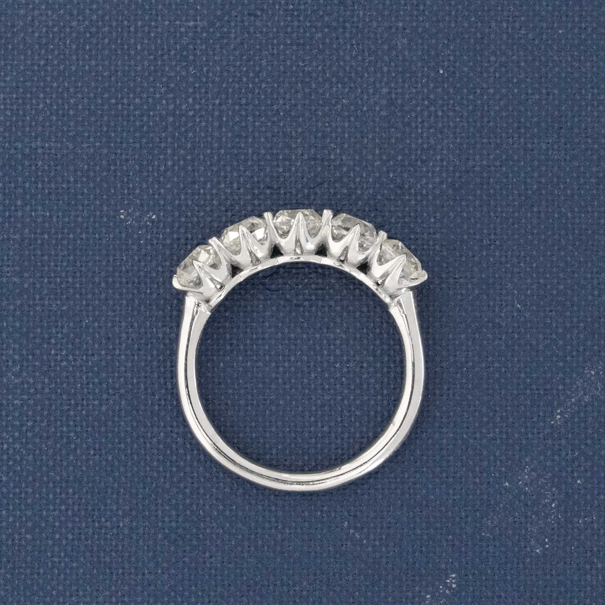 2.65ctw Old Mine Cut Diamond 5-Stone Band