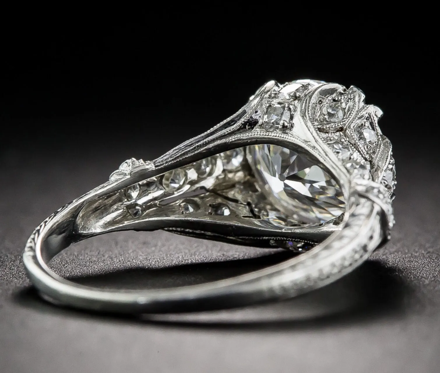 3.50 ct Edwardian Antique Style Platinum Diamond Engagement Ring