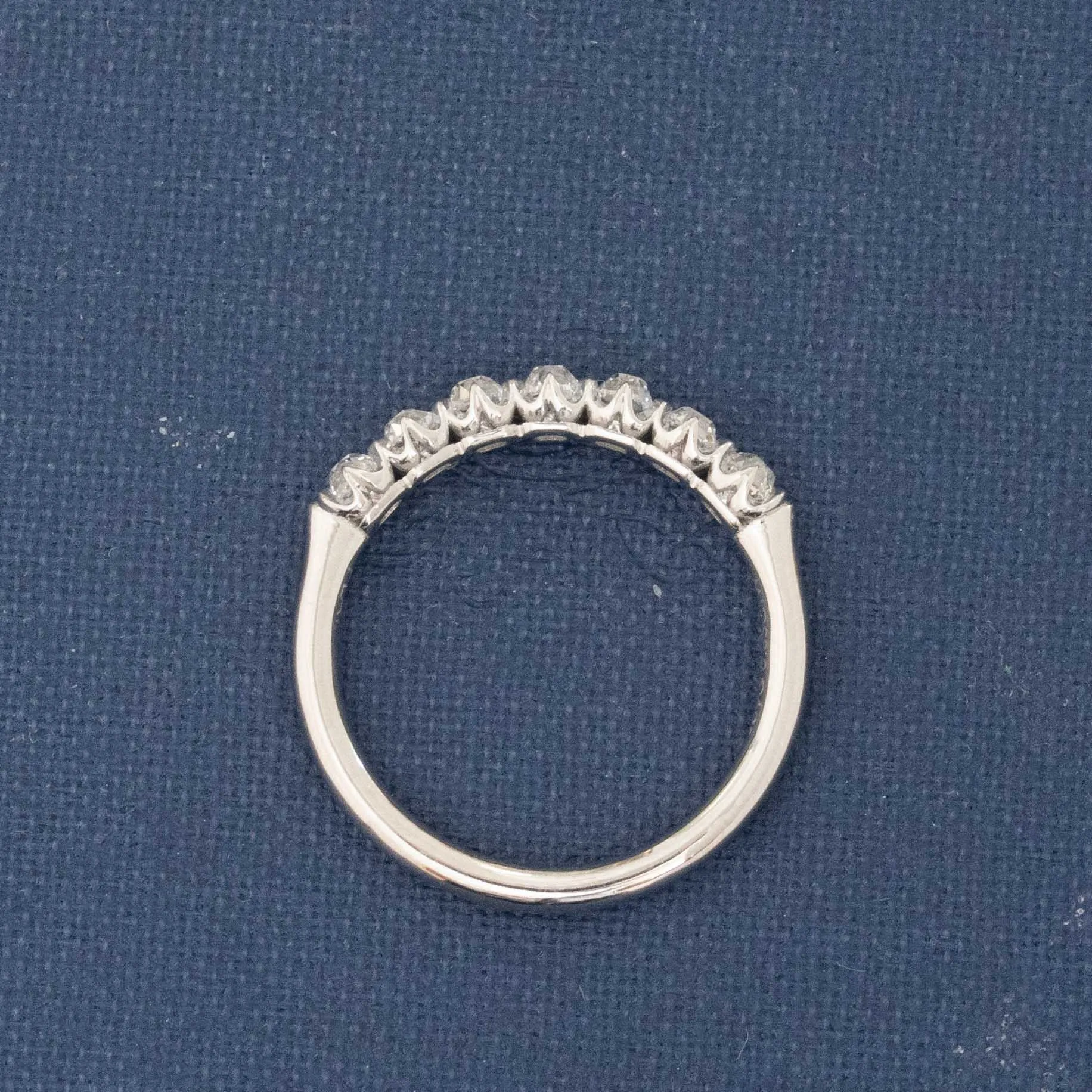 .63ctw Petite Old Mine Cut Diamond Half-Hoop Band