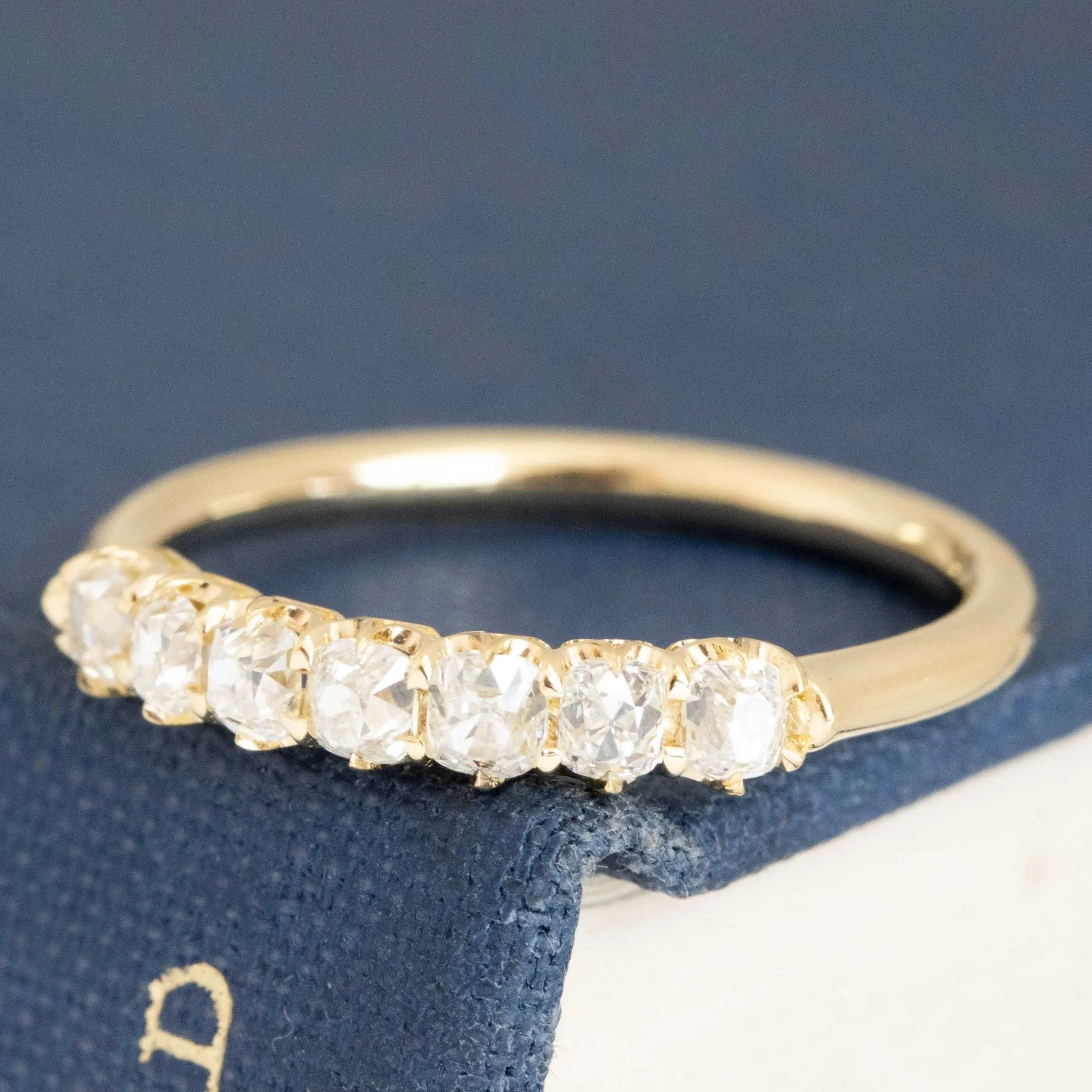 .64ctw Petite Old Mine Cut Diamond Half-Hoop Band