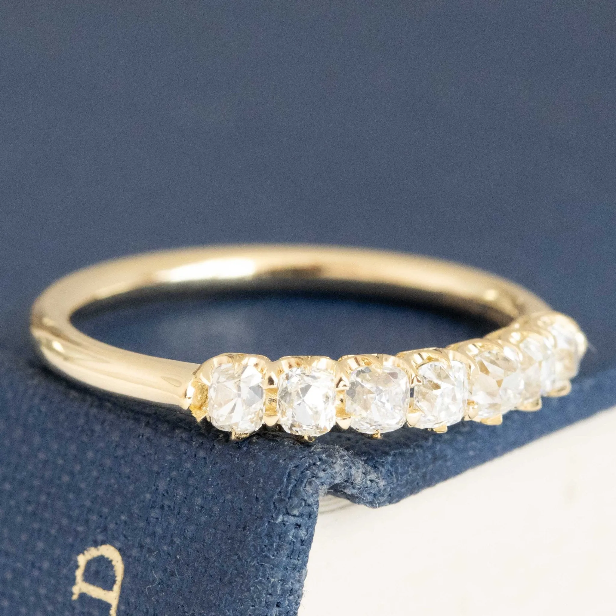 .64ctw Petite Old Mine Cut Diamond Half-Hoop Band