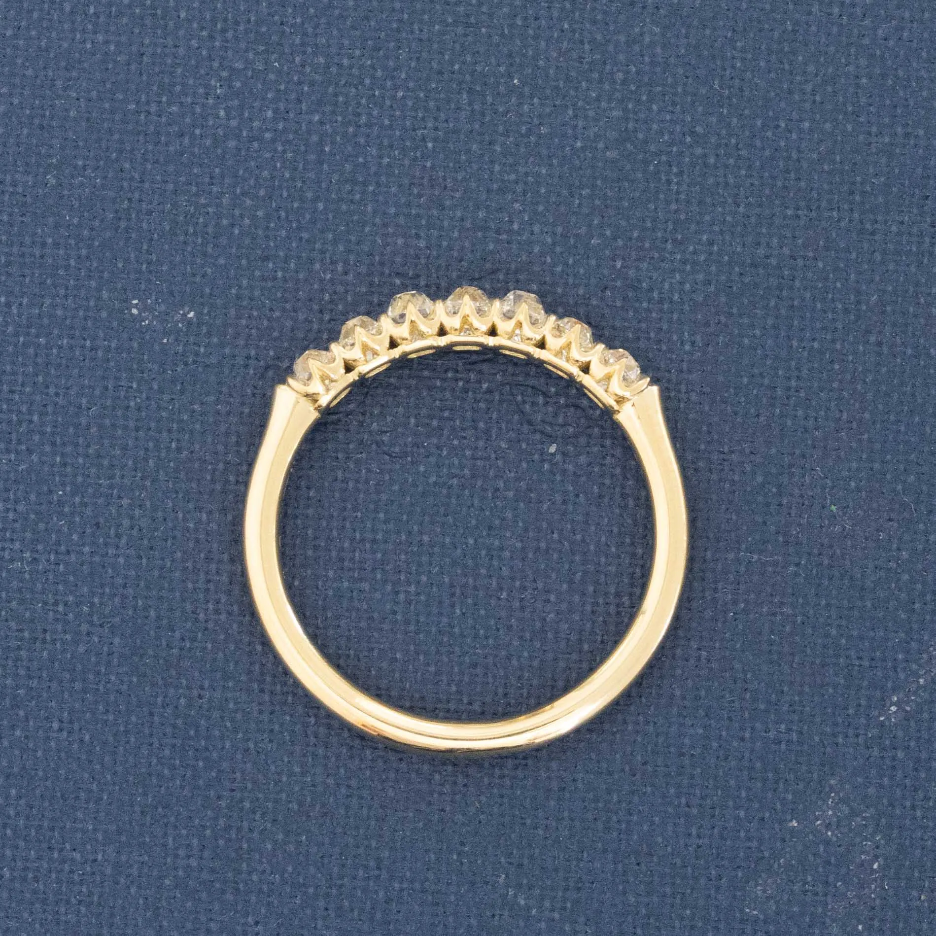 .64ctw Petite Old Mine Cut Diamond Half-Hoop Band