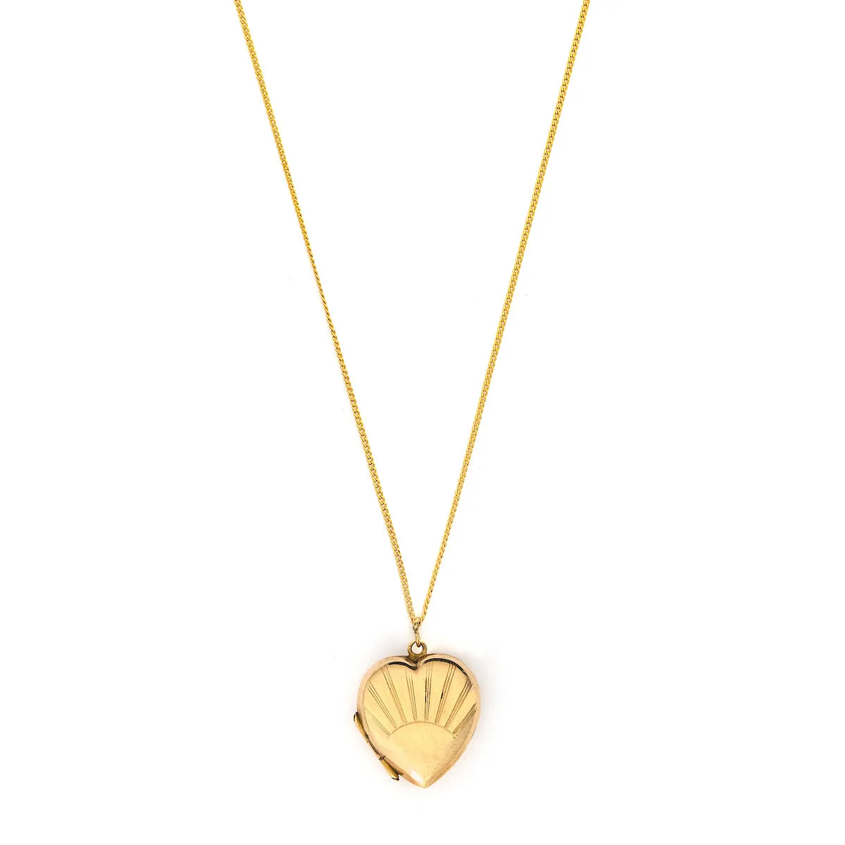 9K Gold Sunshine Heart Vintage Locket