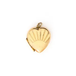 9K Gold Sunshine Heart Vintage Locket
