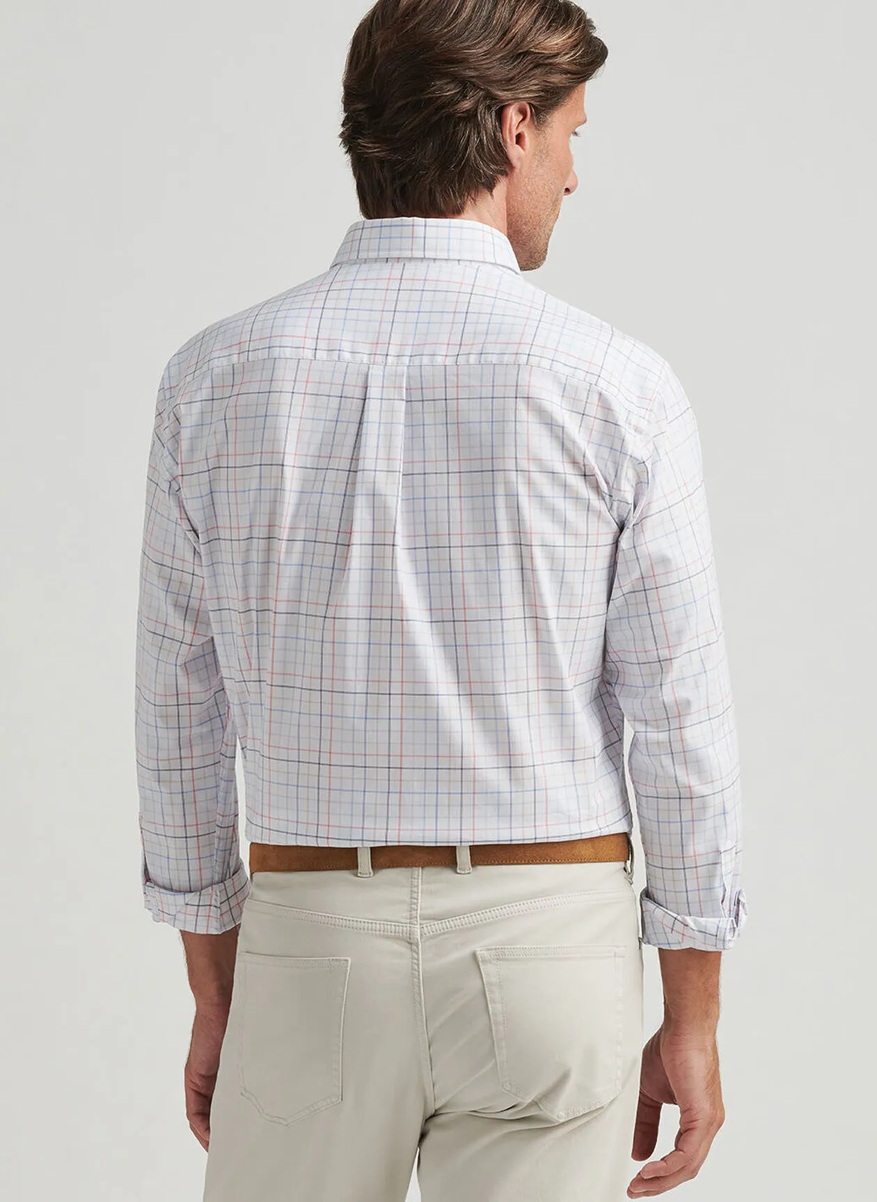 ALLEN CROWN LITE COTTON STRETCH SHIRT - WHITE