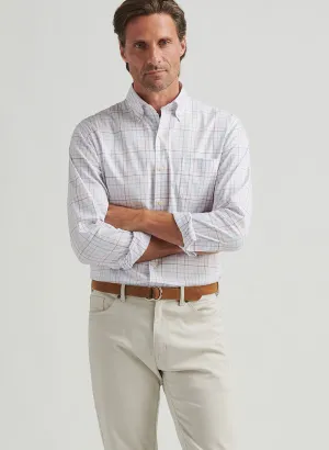 ALLEN CROWN LITE COTTON STRETCH SHIRT - WHITE