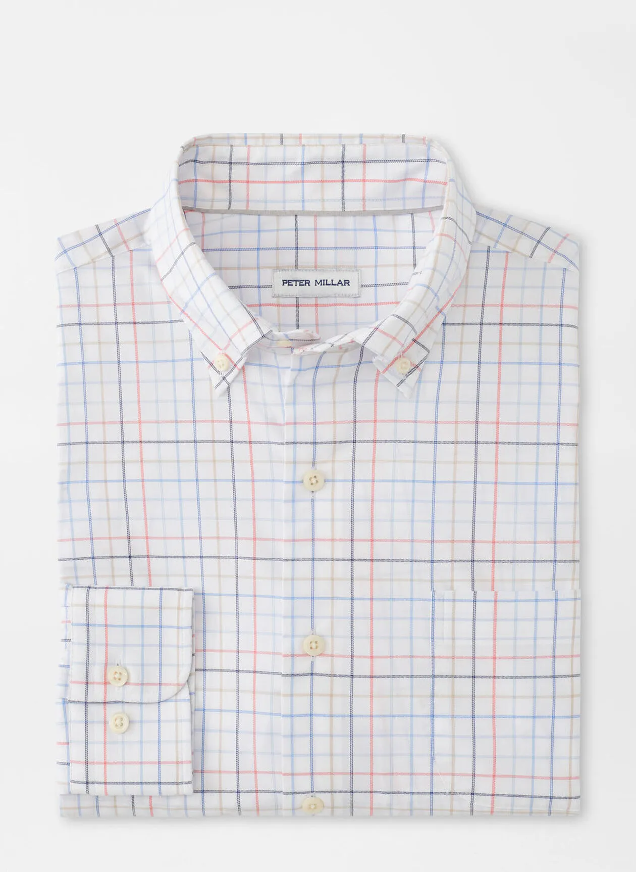ALLEN CROWN LITE COTTON STRETCH SHIRT - WHITE