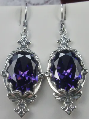 Amethyst CZ Earrings, Stylish Victorian Jewelry #E18