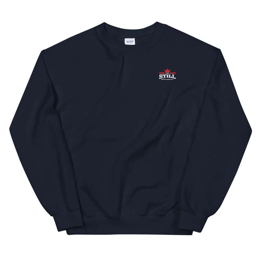And Still Champion crest logo white lettering women's sweatshirt