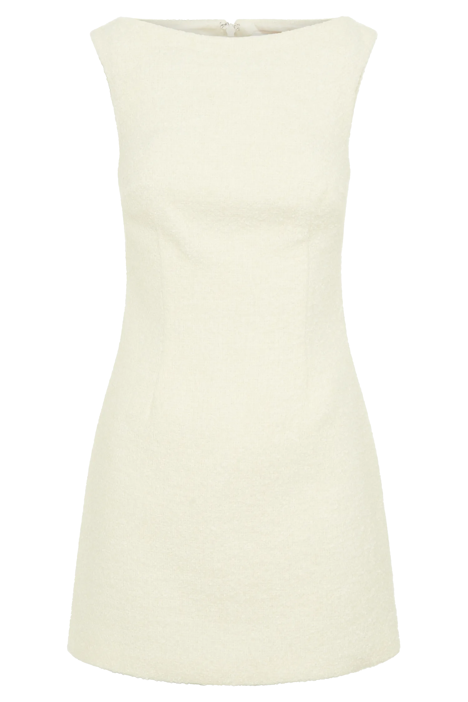 Angela Textured Boucle Mini Dress - Ivory
