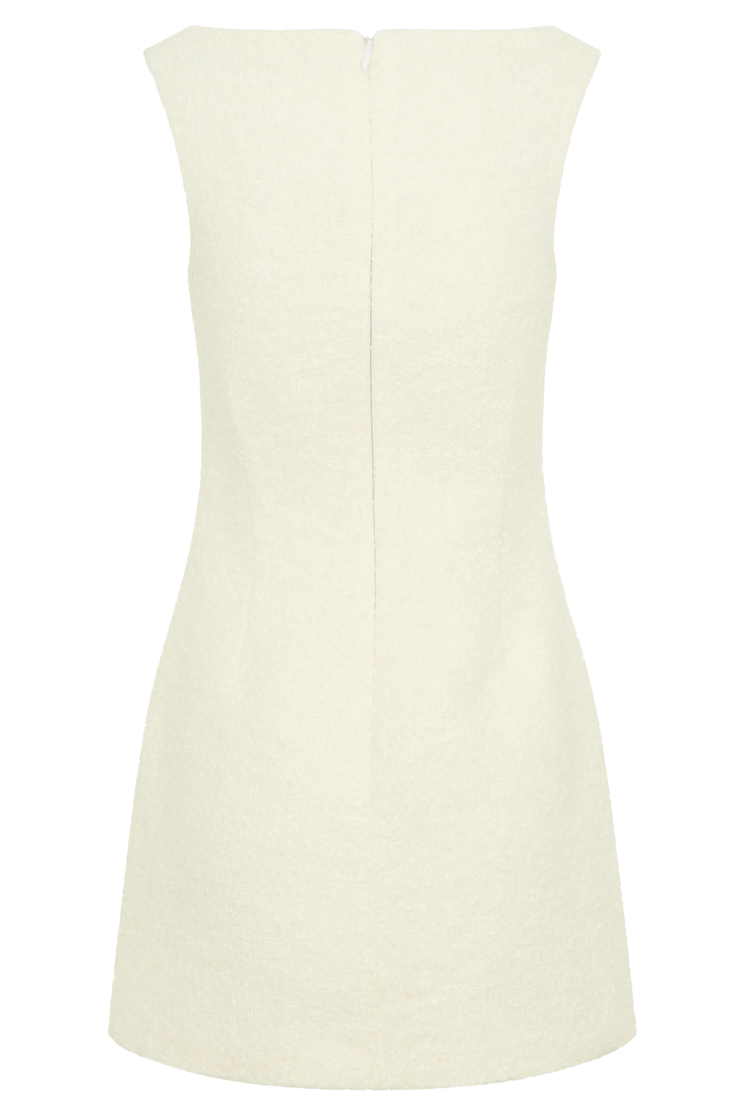 Angela Textured Boucle Mini Dress - Ivory