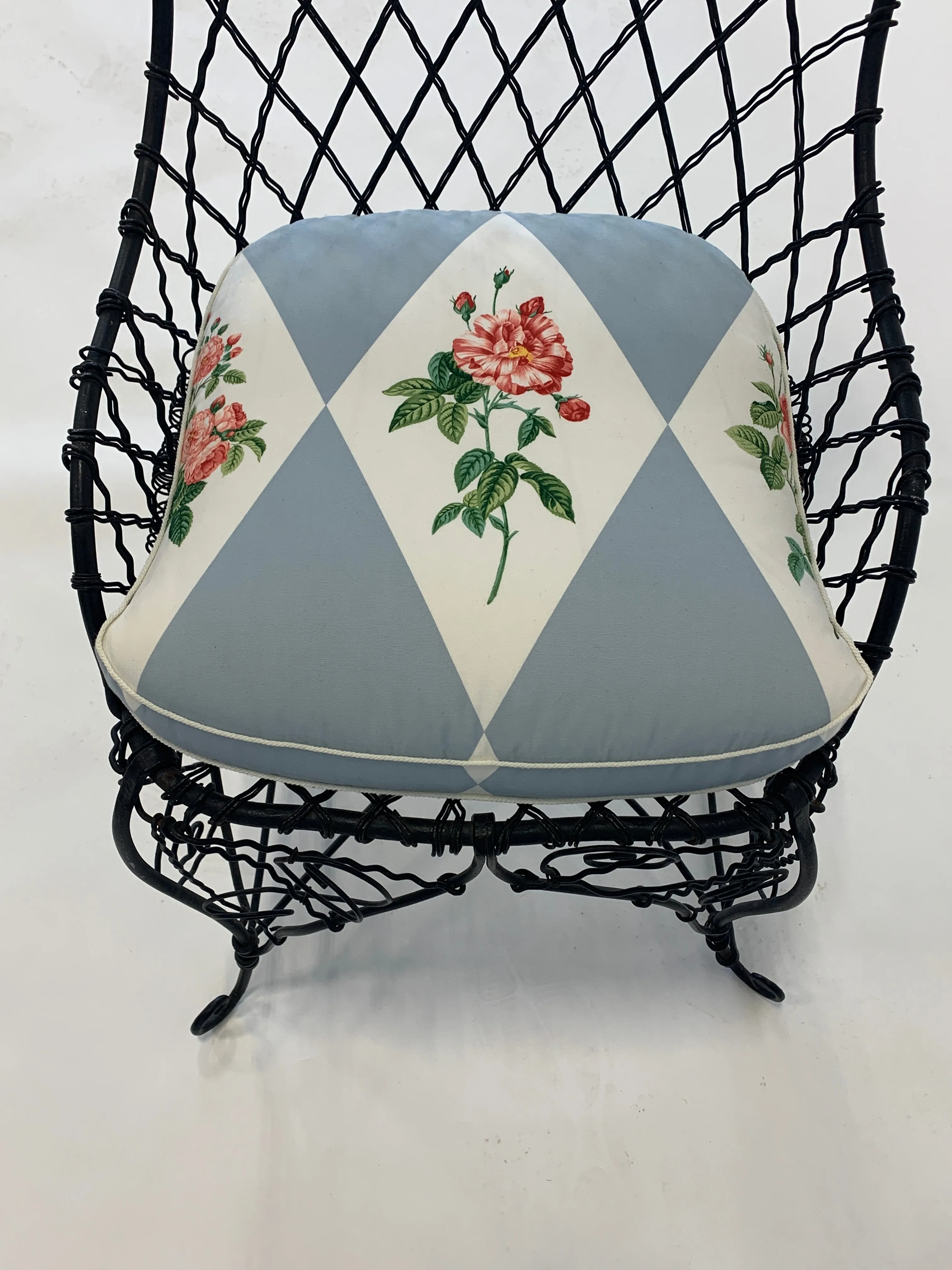 Antique Black Wire Garden Chair