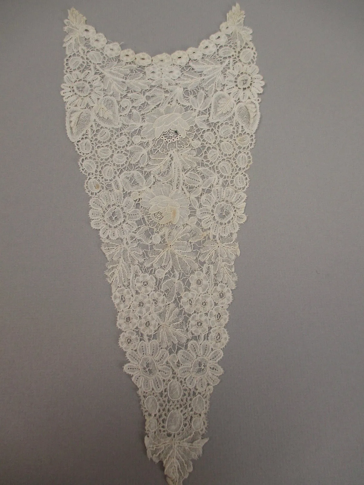 Antique Duchesse lace yoke Victorian era point de gaze inserts