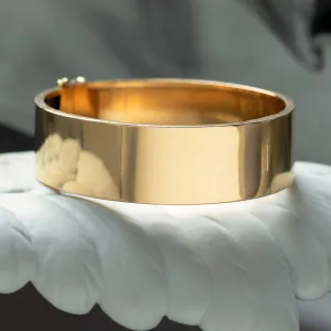 Antique French 18k Gold Square Edge Bangle