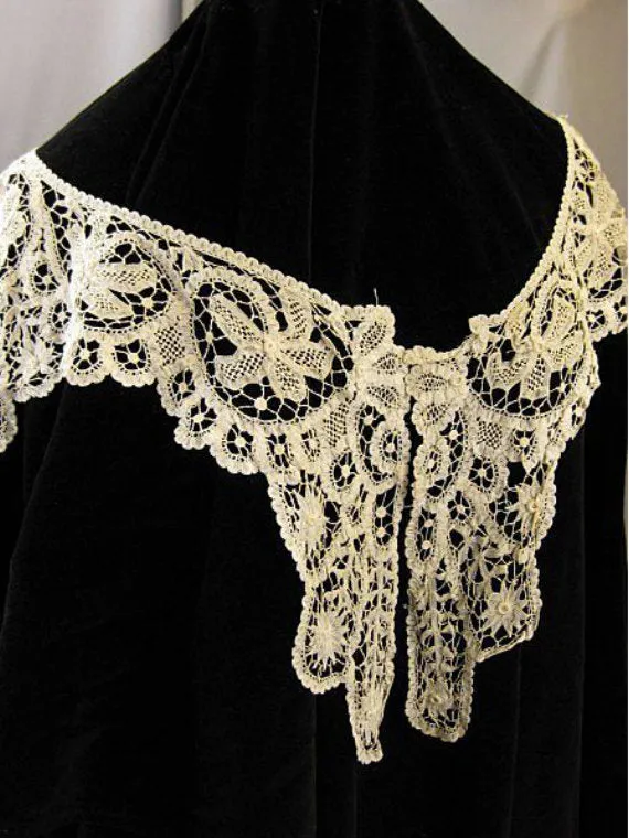 Antique Lace Collar American Battenberg handmade Victorian era