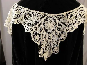 Antique Lace Collar American Battenberg handmade Victorian era