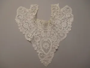 Antique lace Duchesse lace yoke collar w point de gaze inserts