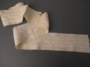 Antique lace hand embroidered insertion linen Victorian era