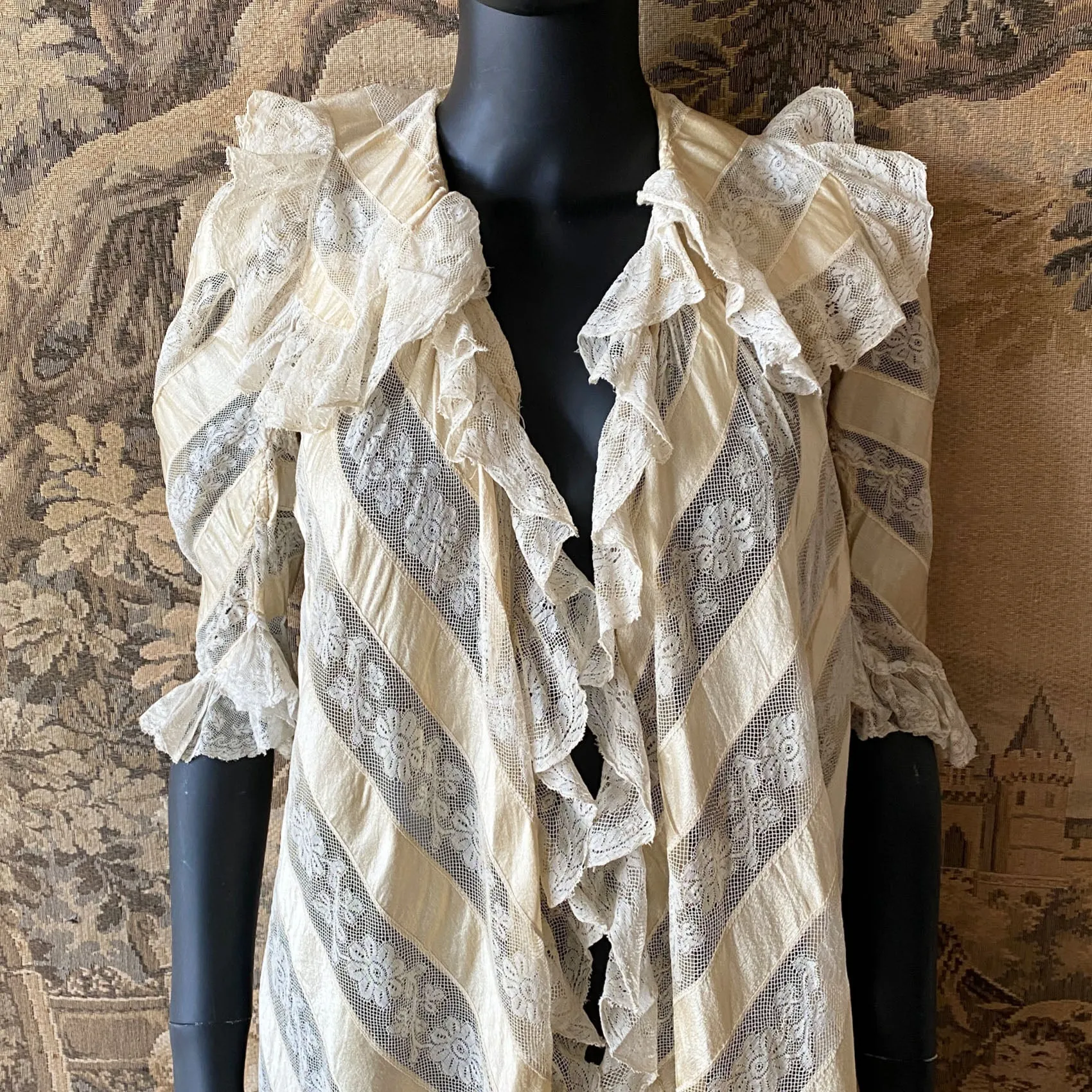 Antique Silk & Valenciennes Lace Peignoir