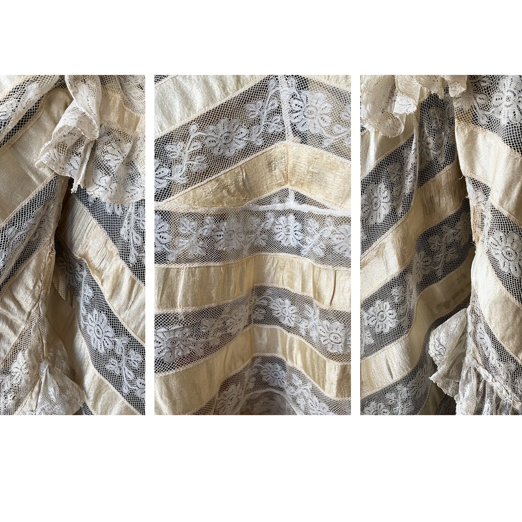Antique Silk & Valenciennes Lace Peignoir