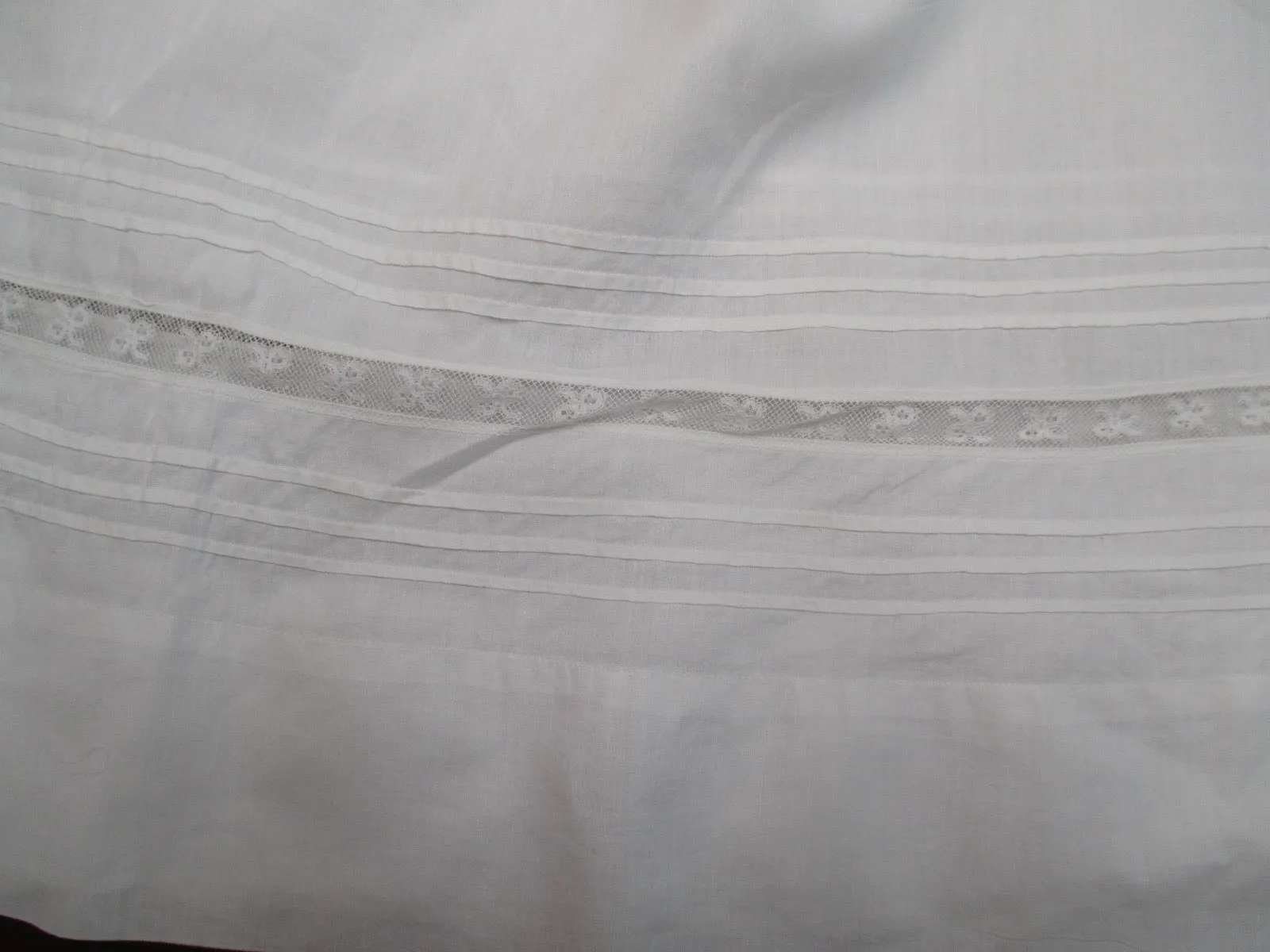 Antique Victorian Baby gown w lace insertions