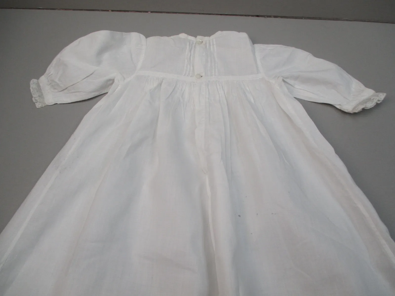 Antique Victorian Baby gown w lace insertions